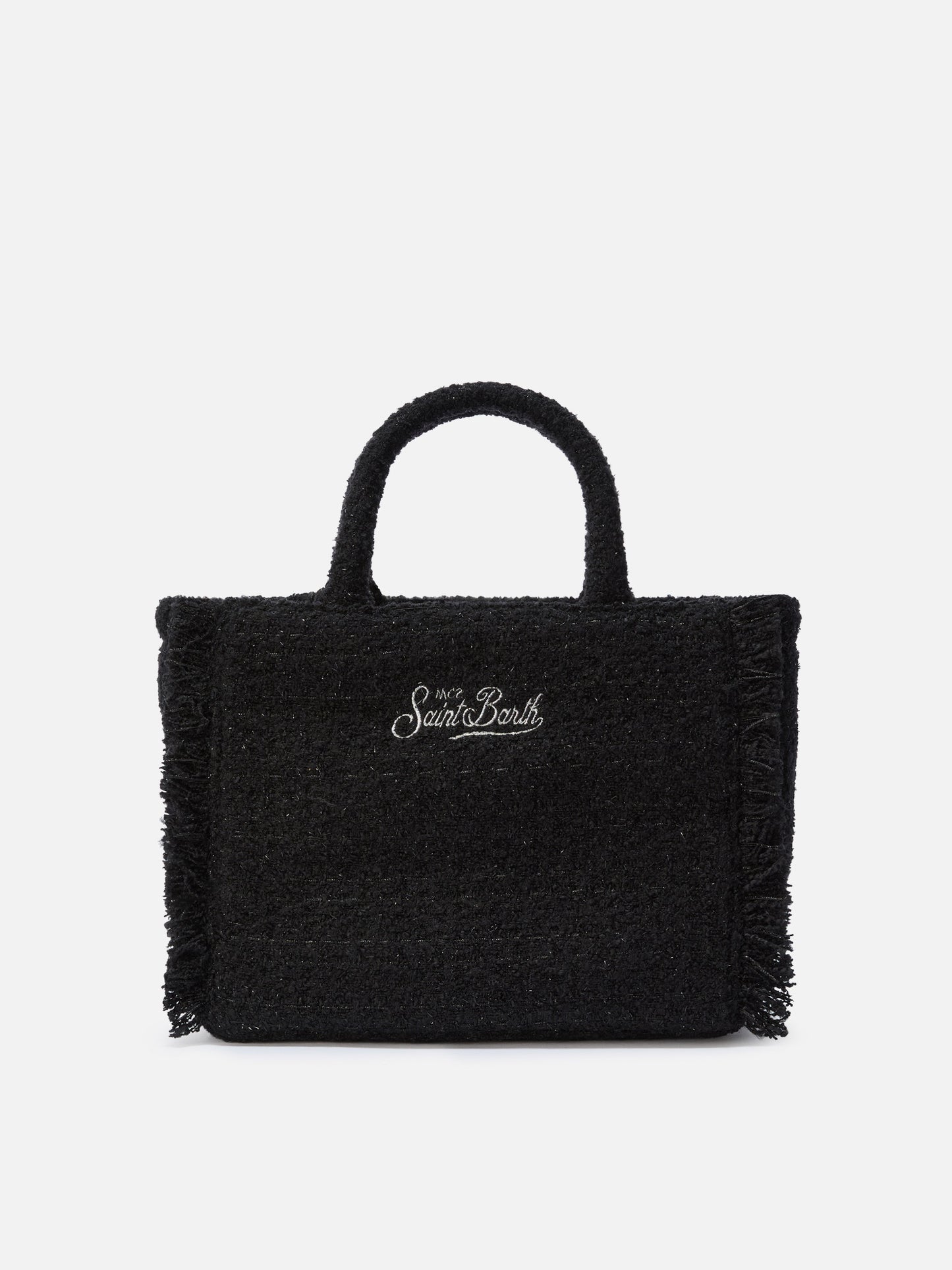 Borsa a mano Colette Tweed in misto lana nera