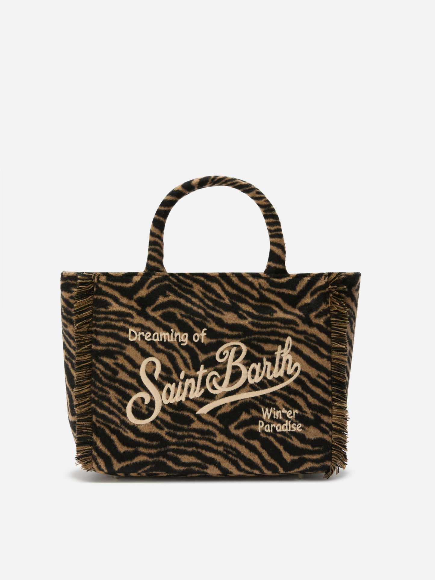 Colette Felt Handbag in zebra-print wool blend