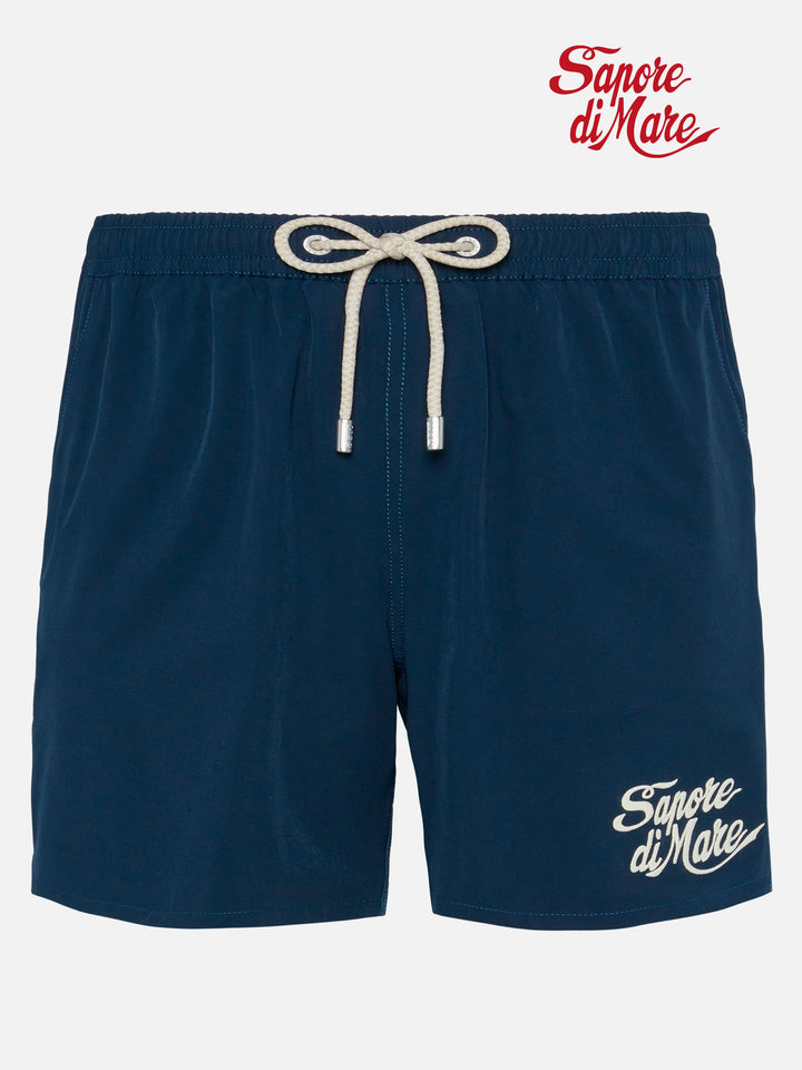 Navy blue Comfort swim shorts with Sapore di Mare embroidery | SAPORE DI MARE SPECIAL EDITION