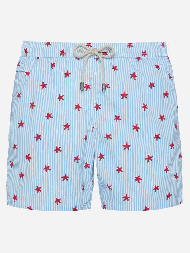 Comfort Light swim shorts with starfish print - MC2 Saint Barth
