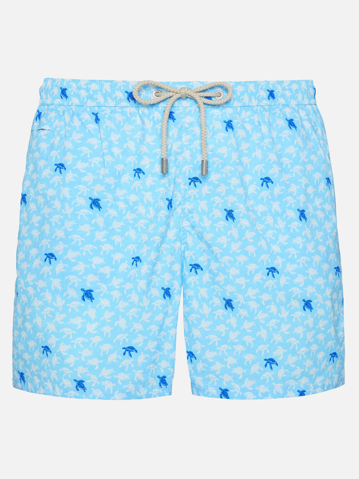 Comfort Light swim shorts with sea turtle print - MC2 Saint Barth