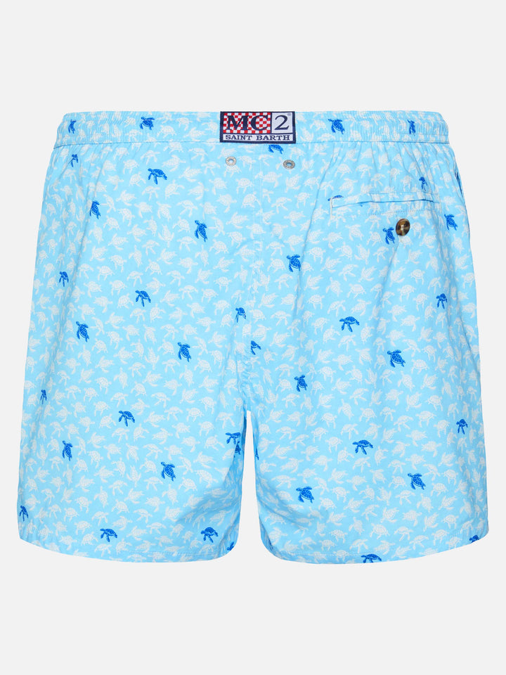 Comfort Light swim shorts with sea turtle print - MC2 Saint Barth
