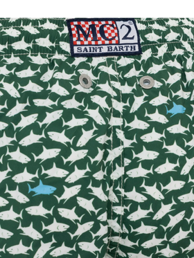 Comfort Light swim shorts with shark print - MC2 Saint Barth