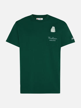 Connor cotton T-shirt in green with Wimbledon addicted pocket embroidery