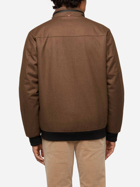 Wooly brown bomber jacket Country with teddy lining - MC2 Saint Barth