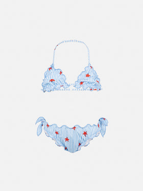 Cris classic triangle bikini with starfish and striped print - MC2 Saint Barth