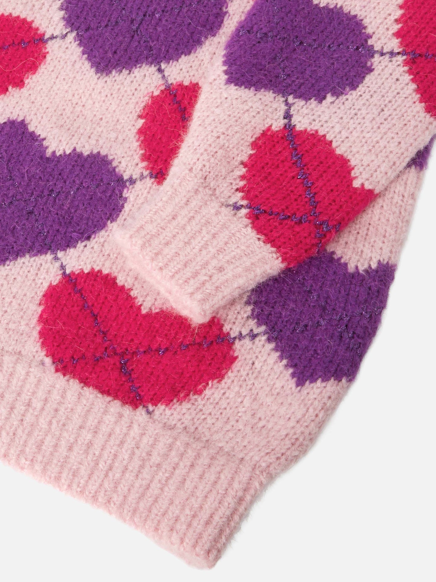 Strickkleid mit halbhohem Rollkragen, Modell Cutie Soft, mit Argyle-Jacquardmuster