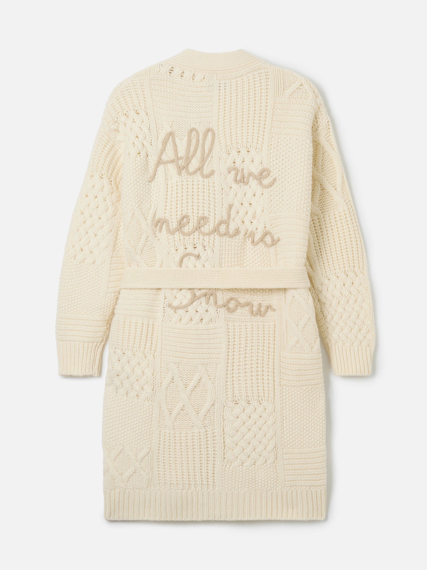 Maxi-Cardigan Daba mit Stickerei und Gürtel