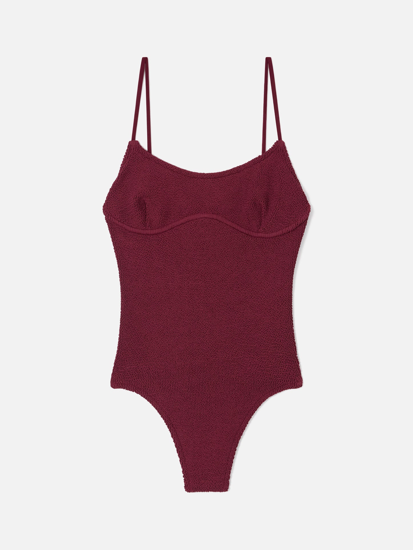 Costume intero Dara in tessuto crinkle bordeaux