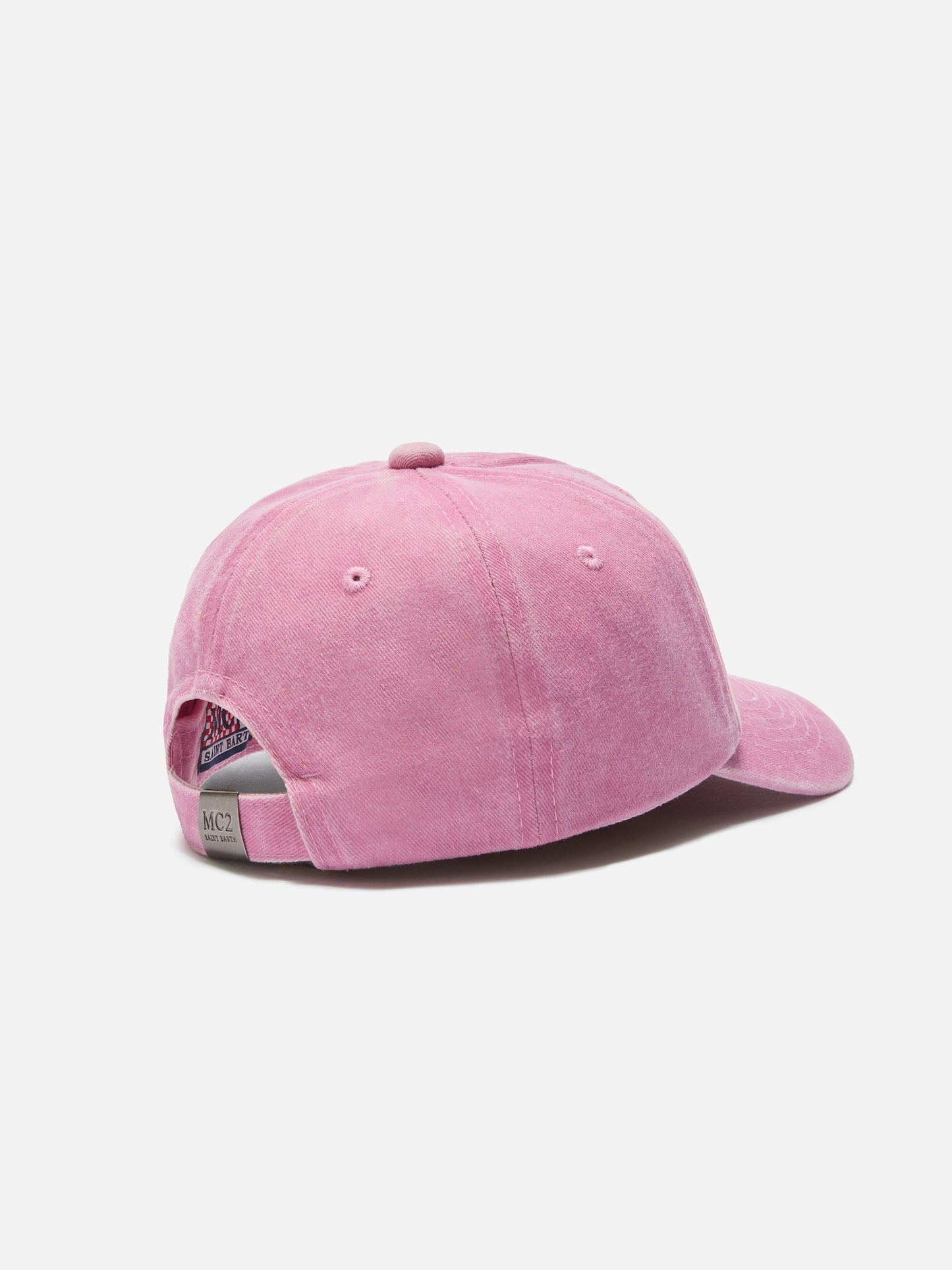 Cappellino Davis con visiera in cotone rosa chiaro con logo ricamato