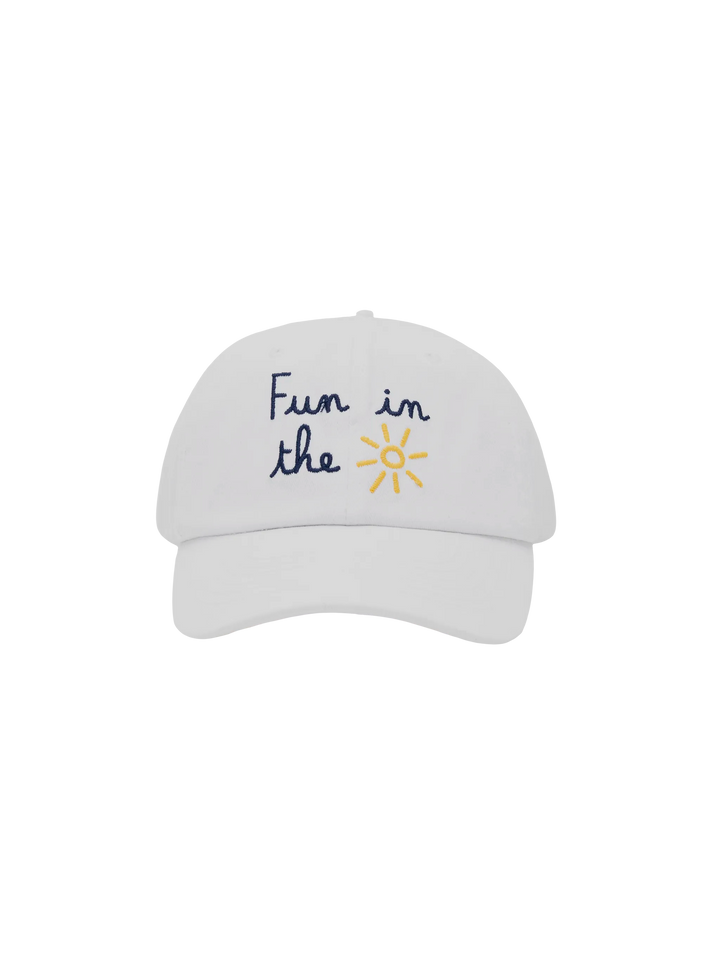 Cappellino Davis Jr in denim bianco con ricamo Fun in the Sun