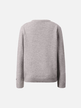 Maglione Douglas  in misto cashmere con stampa Woodstock e ricamo Vado dai Nonni | PEANUTS SPECIAL EDITION