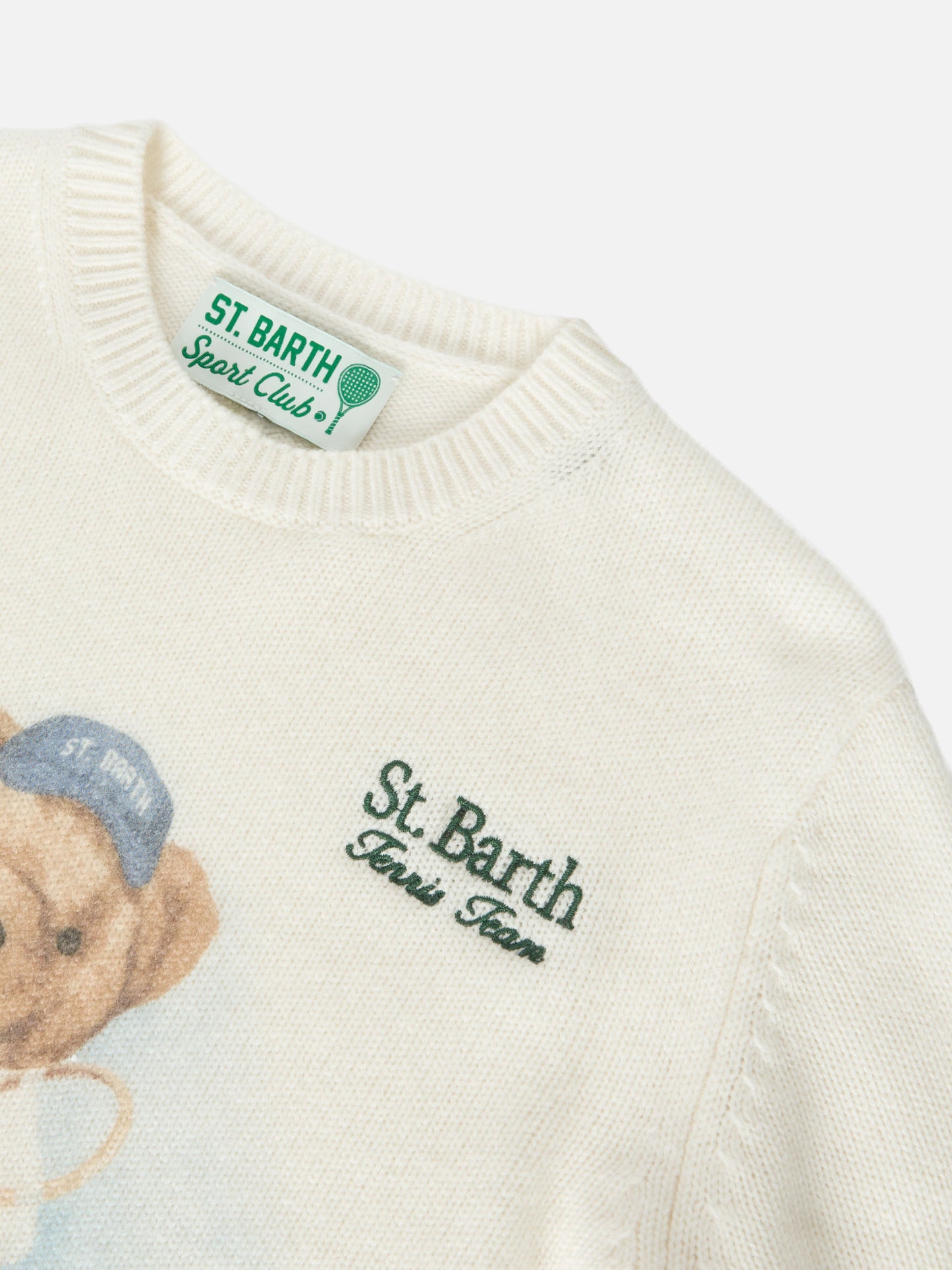Maglione Douglas con stampa orsetto e ricamo