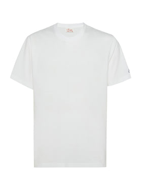 Tshirt Dover in jersey di cotone bianco con ricamo St. Barth