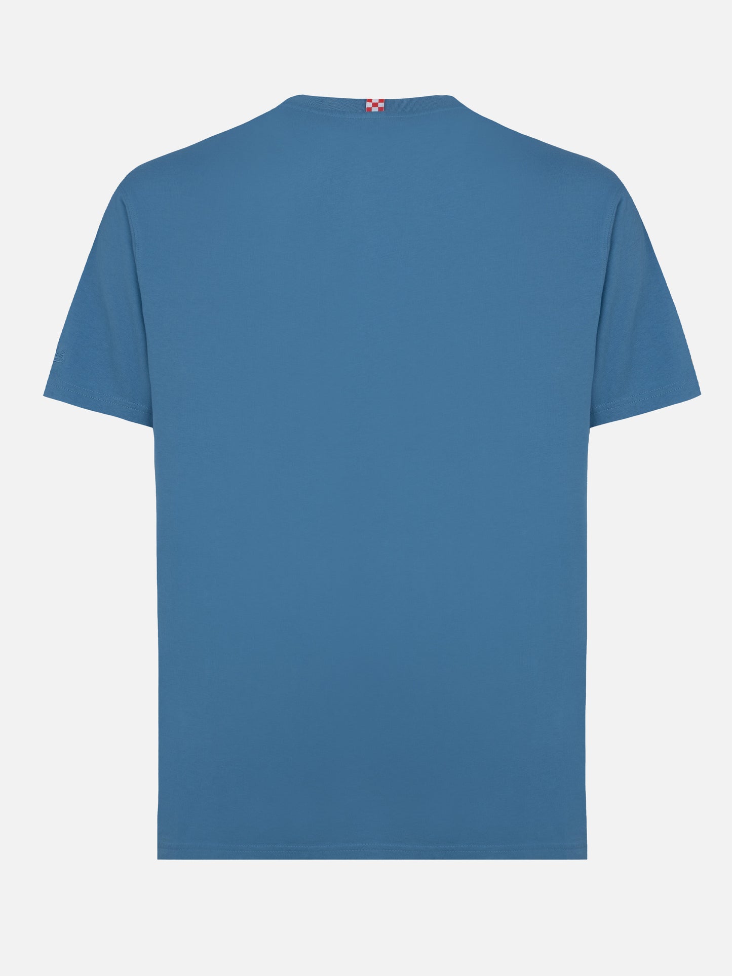 Dusty blue cotton jersey t-shirt Dover with St. Barth embroidery