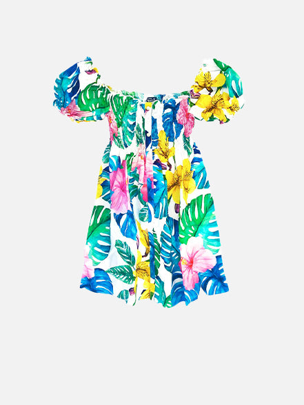 Abito da bambina stampa tropicale
