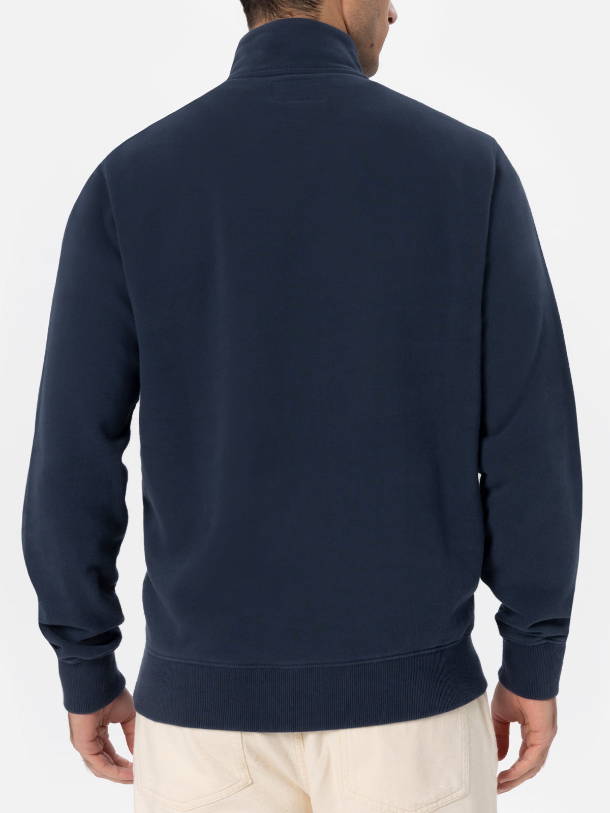 Man navy blue half zipped sweatshirt Dunkan with St. Barth embroidery - MC2 Saint Barth
