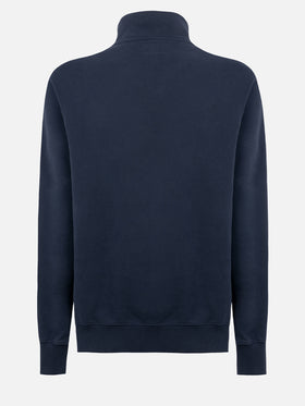 Man navy blue half zipped sweatshirt Dunkan with St. Barth embroidery - MC2 Saint Barth