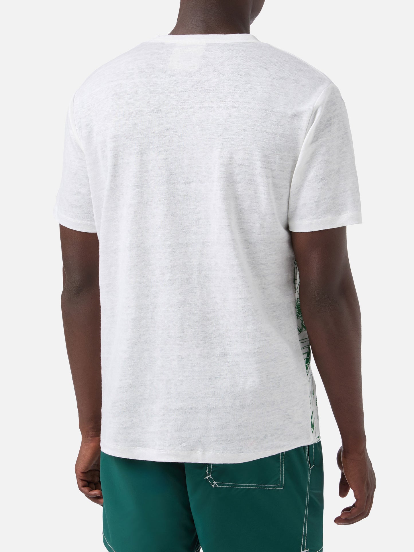T-shirt Ecstasea in lino jersey con stampa Capri