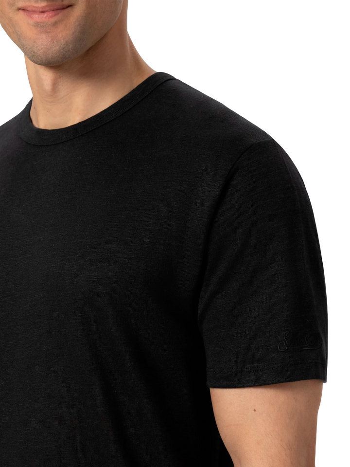 Black linen jersey t-shirt Ecstasea - MC2 Saint Barth
