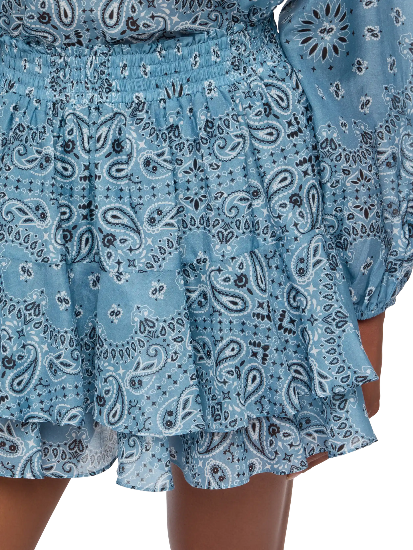 Eivissa ruffled mini skirt in silk voile with bandanna print - MC2 Saint Barth