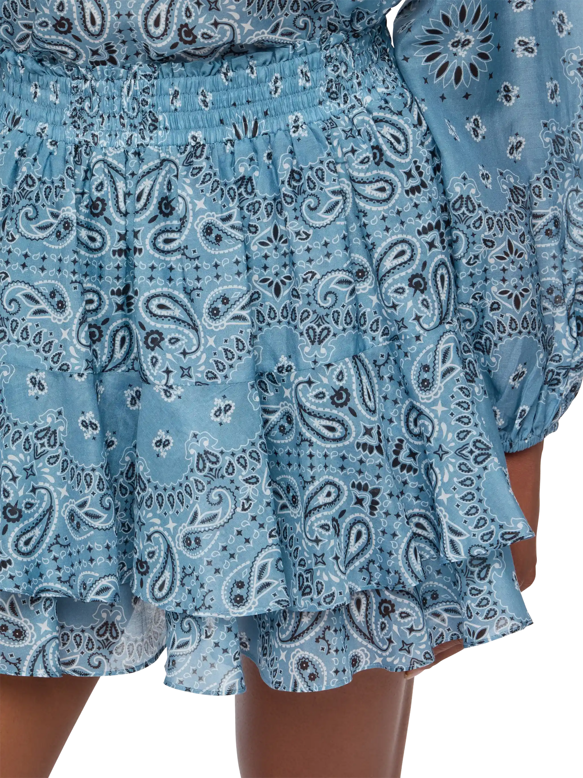 Eivissa ruffled mini skirt in silk voile with bandanna print - MC2 Saint Barth
