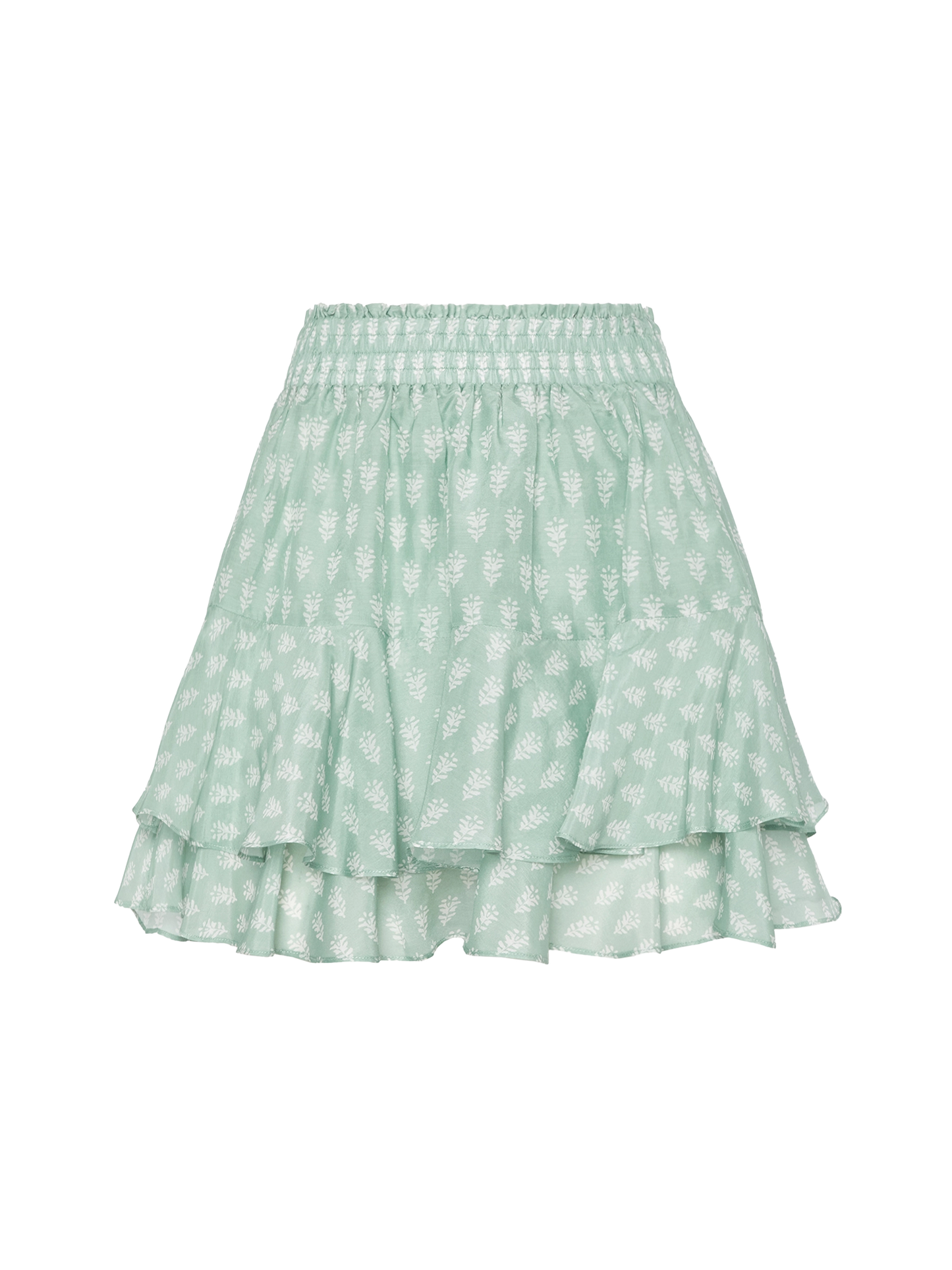 Eivissa ruffled mini skirt in silk voile with flower print - MC2 Saint Barth
