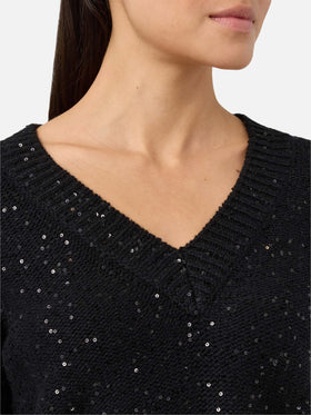 Black Eleara sweater with sequins