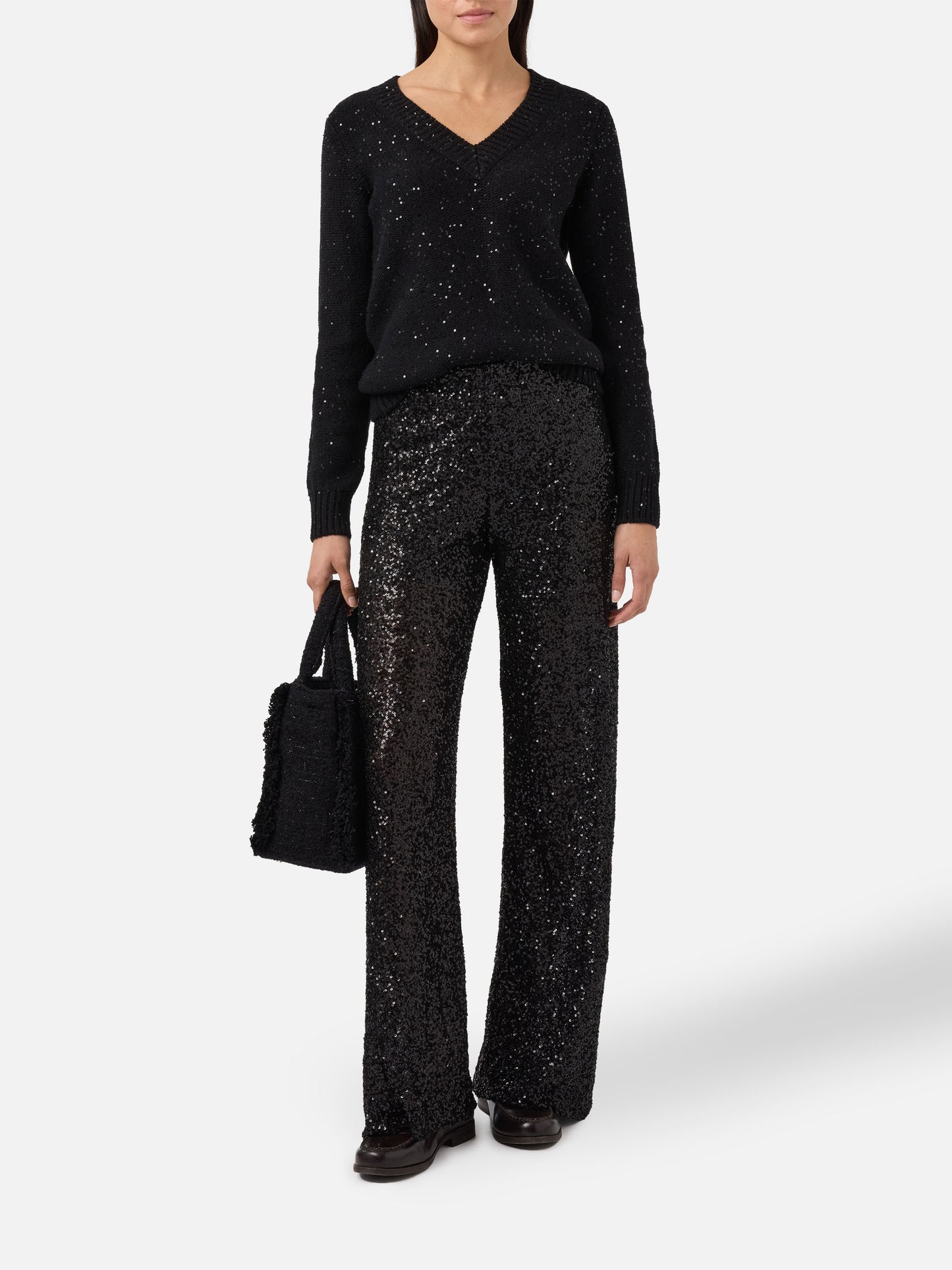 Black Eleara sweater with sequins