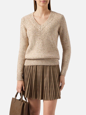 Gold Eleara sweater with sequins
