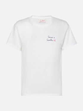 Emilie cotton t-shirt with Sesso e Sambarth embroidery