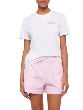 Emilie cotton t-shirt with Estate-mi Lontana embroidery | INSULTI LUMINOSI SPECIAL EDITION - MC2 Saint Barth