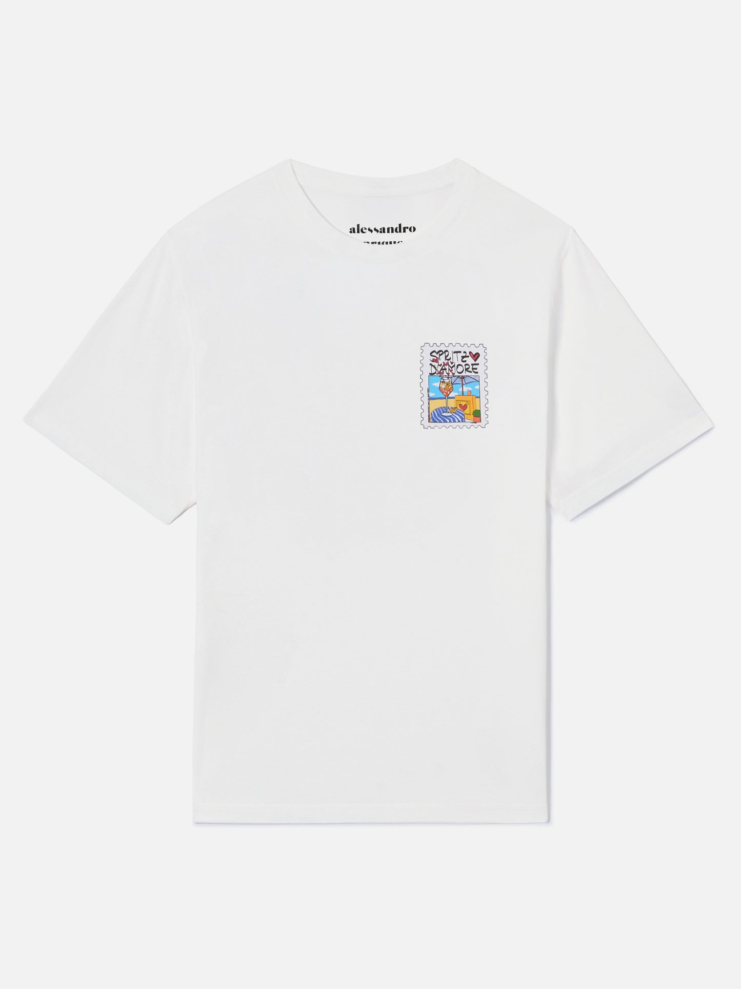 T-shirt Emilie blanc avec imprimé Spritzo d’Amore