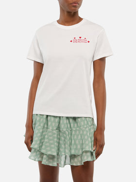T-shirt Emilie in cotone con ricamo 50 nervosa 50 deliziosa