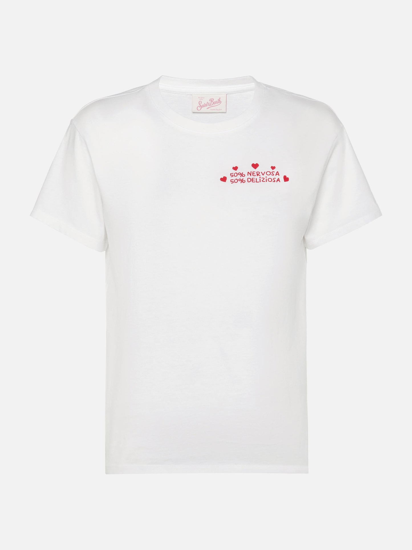 T-shirt Emilie in cotone con ricamo 50 nervosa 50 deliziosa