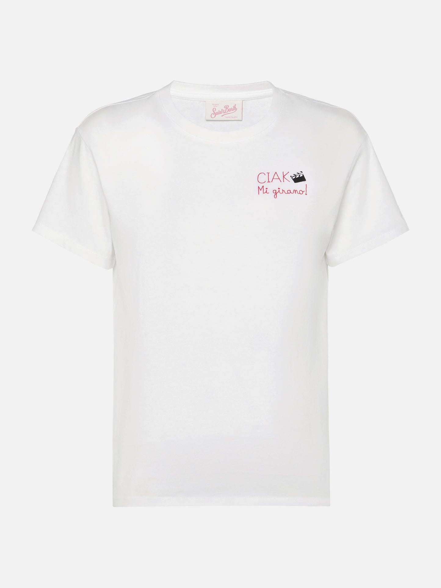 T-Shirt „Emilie“ aus Baumwolle mit „Ciak mi girano“-Stickerei