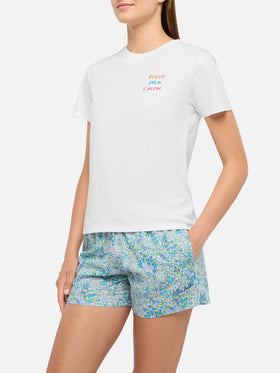Emilie cotton t-shirt with Reggo solo alcool embroidery