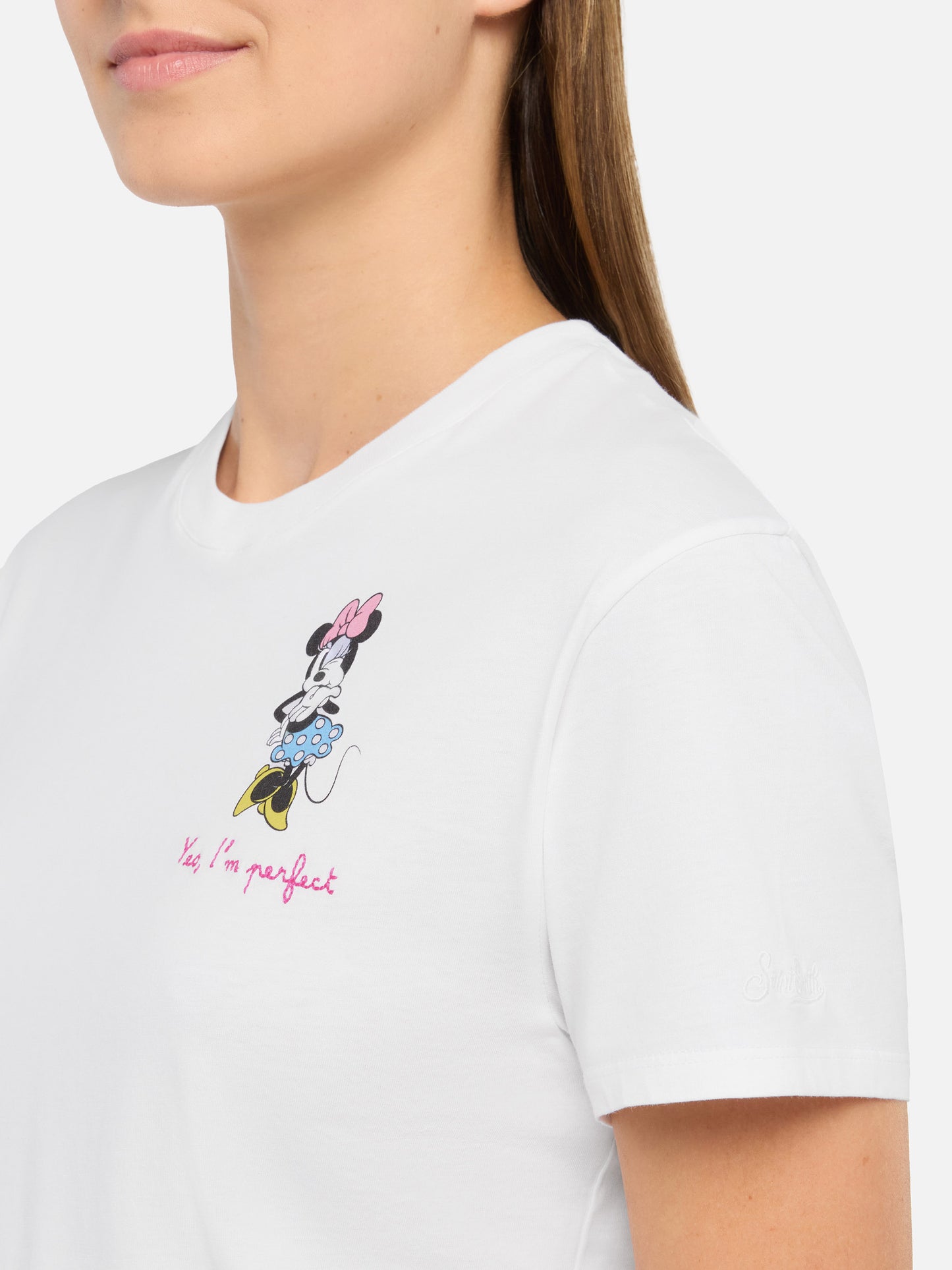 Baumwoll-T-Shirt Emilie mit Minnie Yes, I'm perfect-Stickerei | DISNEY© SONDEREDITION