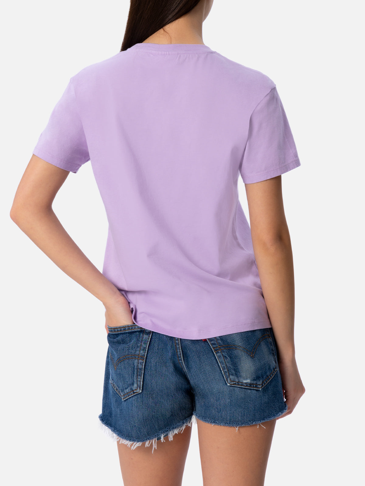 Woman cotton jersey crewneck t-shirt Emilie with Save water drink Spritz embroidery - MC2 Saint Barth