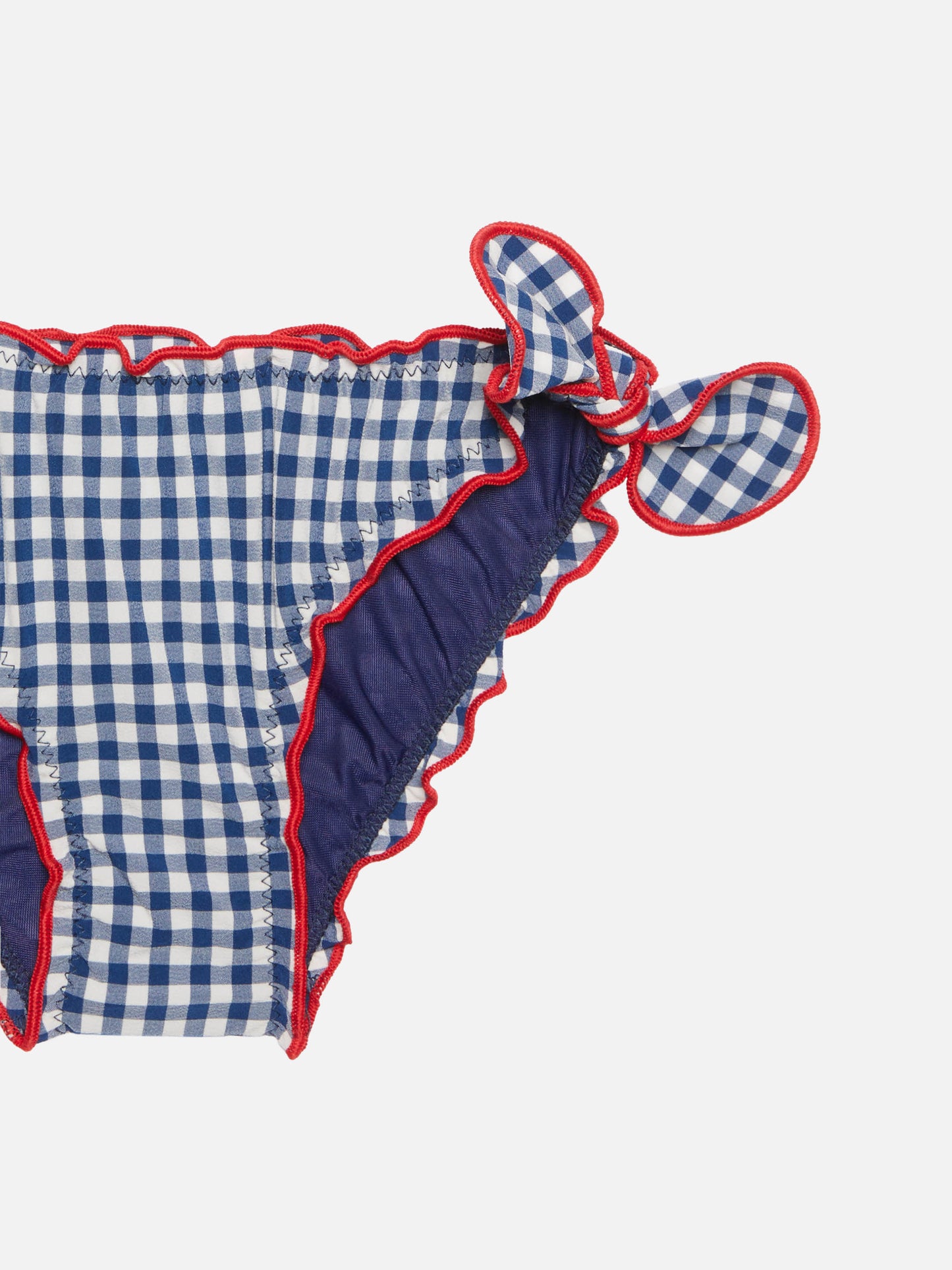 Girl bandeau bikini with gingham print