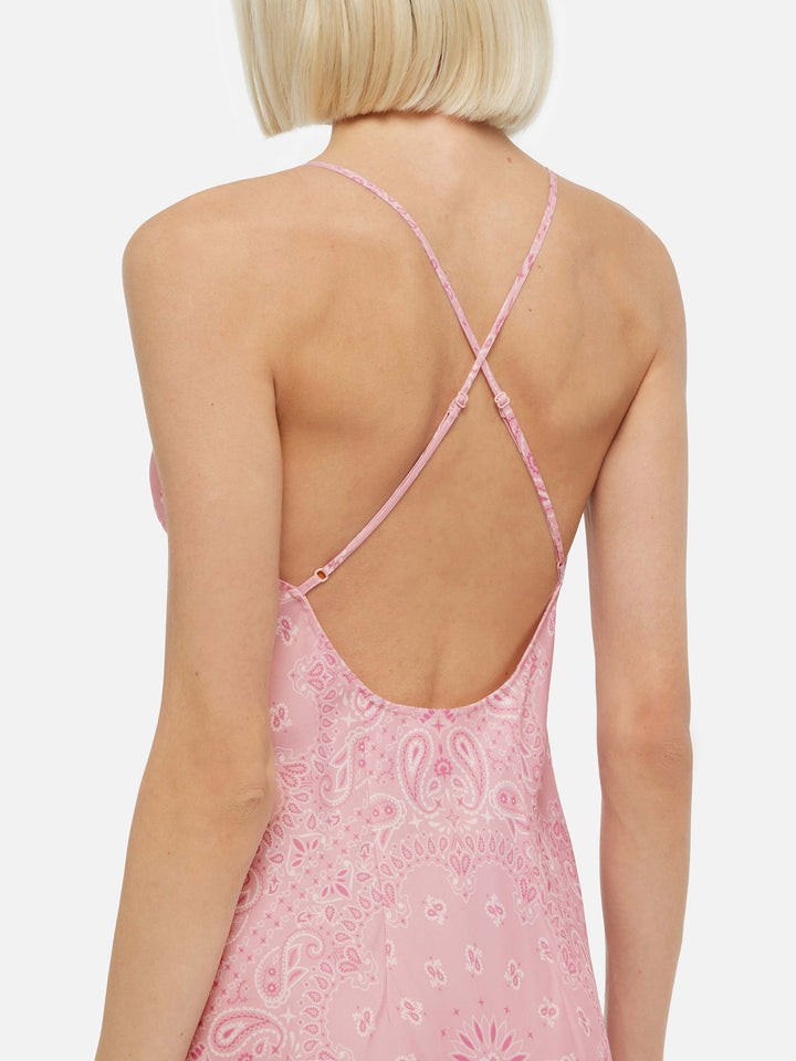 Eydis satin slip dress with bandanna print - MC2 Saint Barth