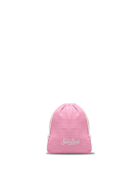 Pink honeycomb cotton FoutaSac beach towel - MC2 Saint Barth