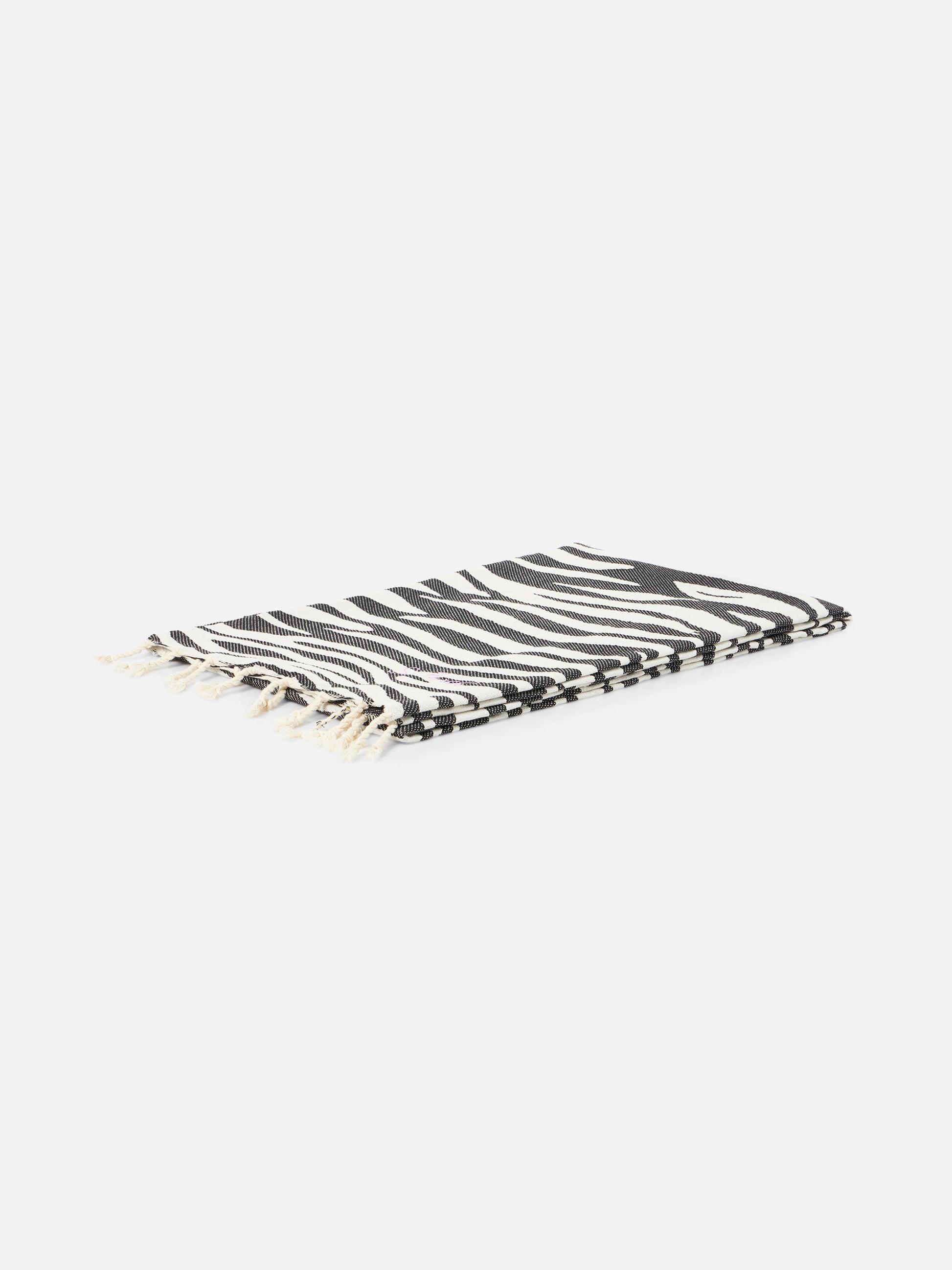 Foutas cotton beach towel with zebra jacquard - MC2 Saint Barth