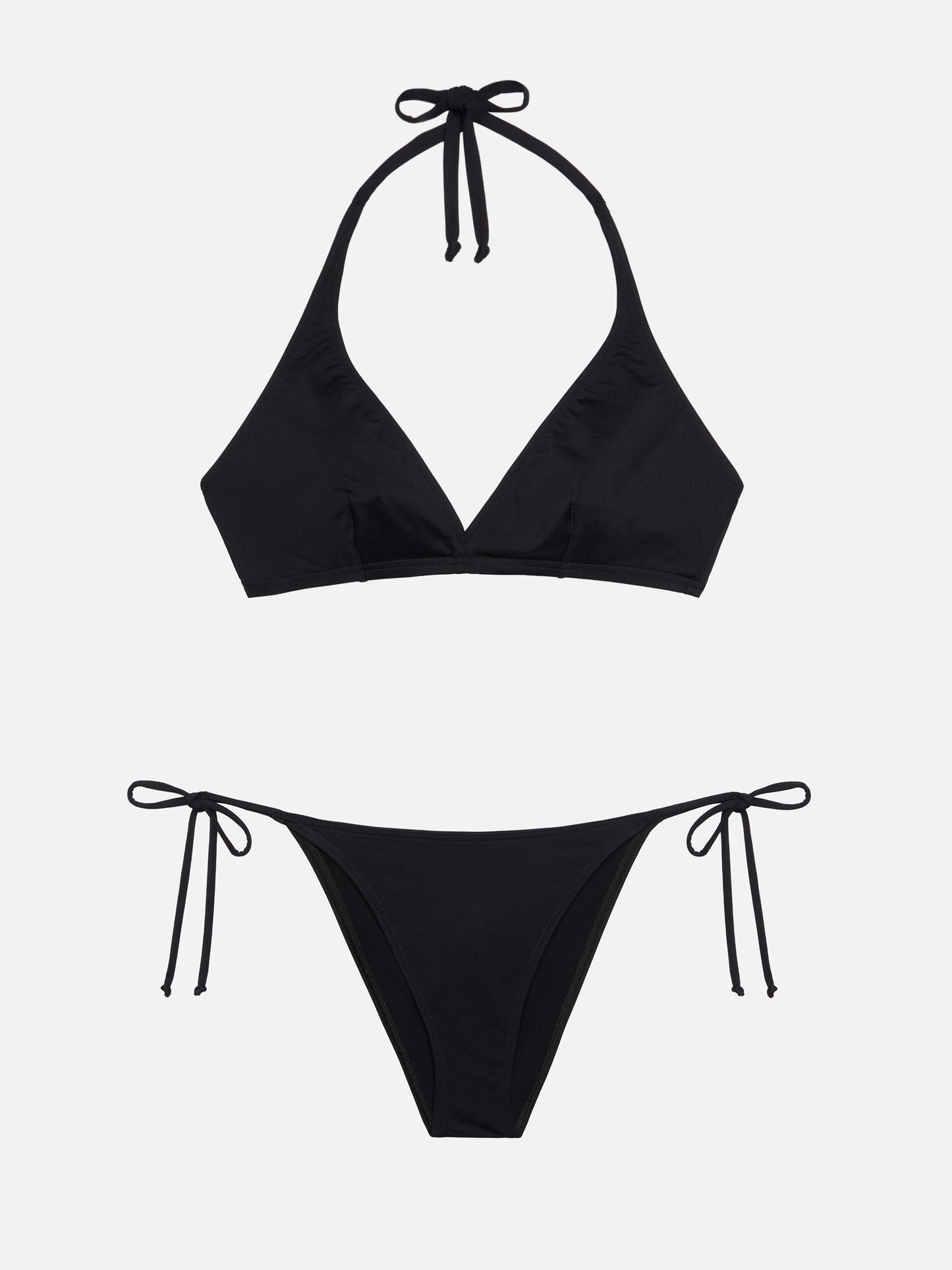 Marielle slip mare classico color nero - Gaia top bralette triangolo nero