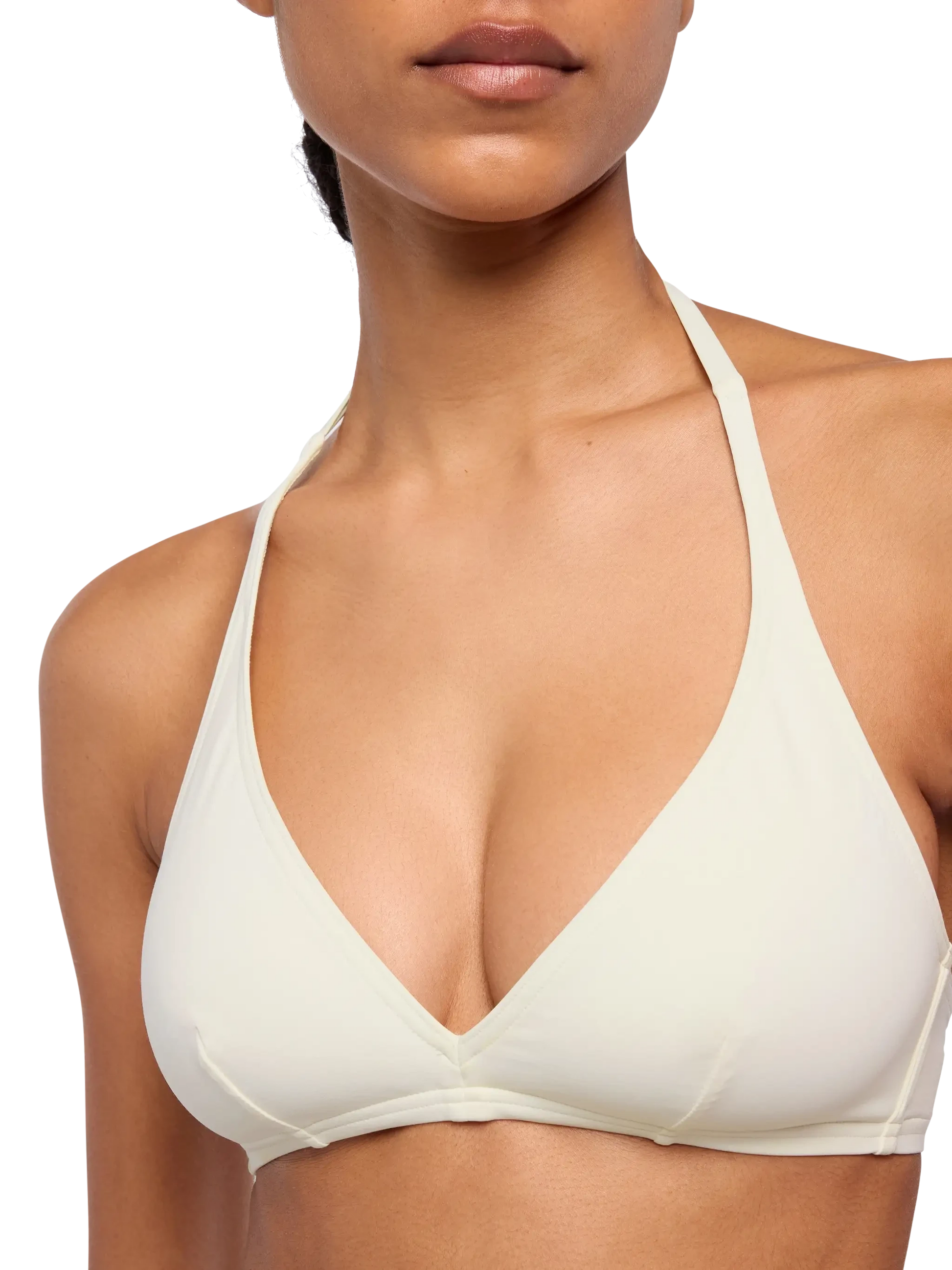 Gaia cream triangle bralette top - MC2 Saint Barth