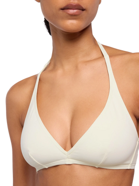 Gaia cream triangle bralette top - MC2 Saint Barth