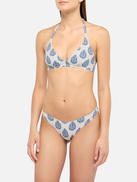 Klassische Badehose „Lido“ mit Paisley-Print – Dreieckiges Bralette-Top „Gaia“ mit Paisley-Print