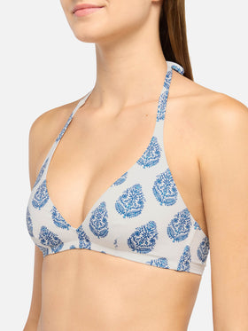 Klassische Badehose „Lido“ mit Paisley-Print – Dreieckiges Bralette-Top „Gaia“ mit Paisley-Print
