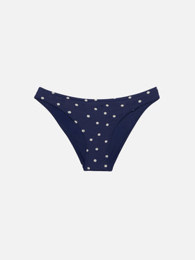 Maia high-waist swim briefs with polka dots print