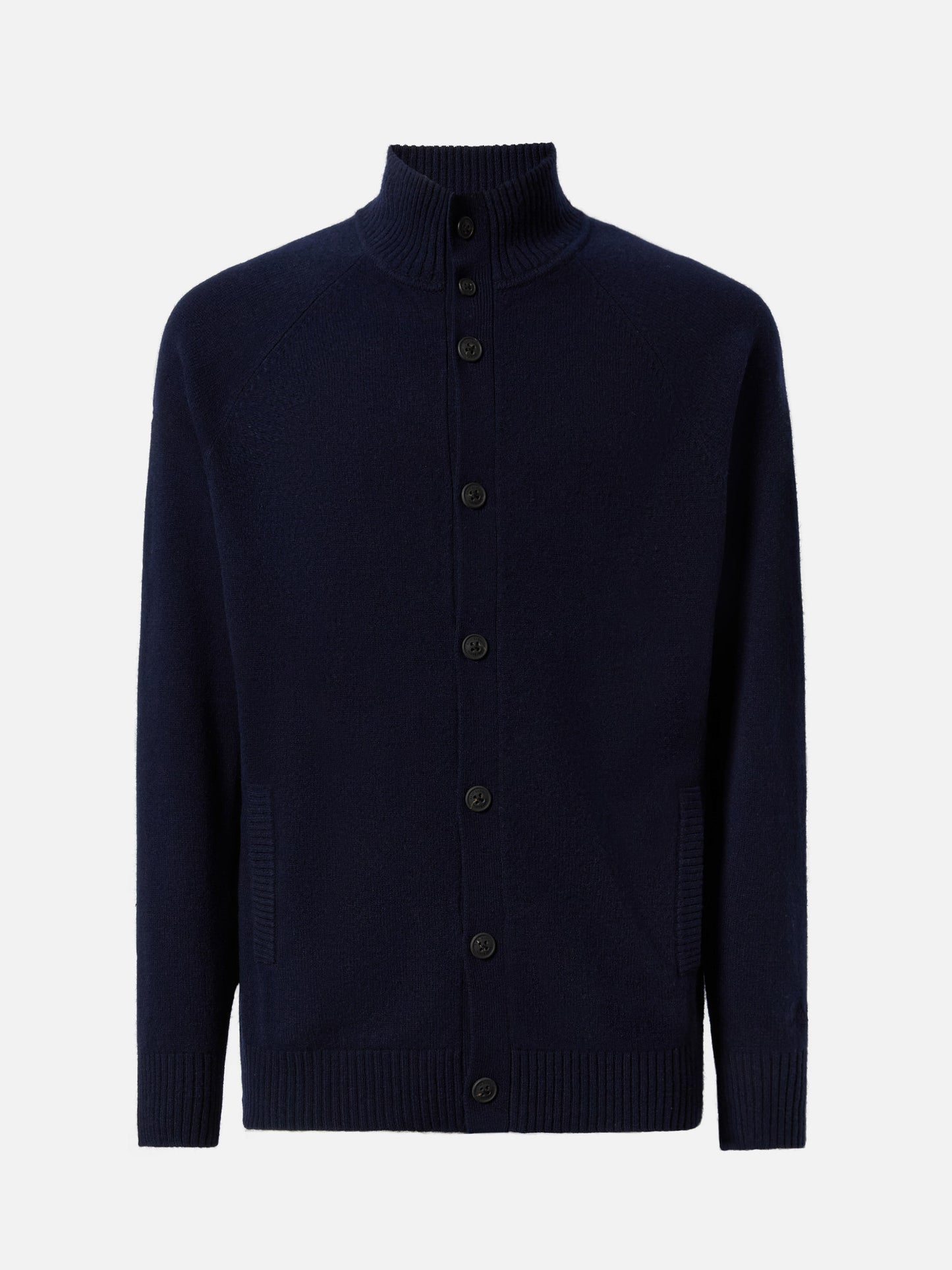 Navy blue cardigan Galway in 100% lambswool